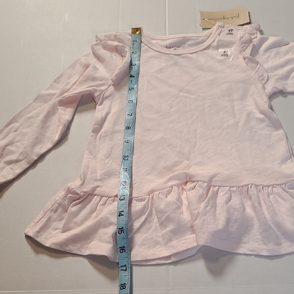 First Impressions Cute & Adorable Ruffled Pink Long Sleeve Kids Top NWT Size 4T - Picture 7 of 9